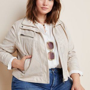 Anthropologie Blank NYC Imelda Perforated Moto Jacket